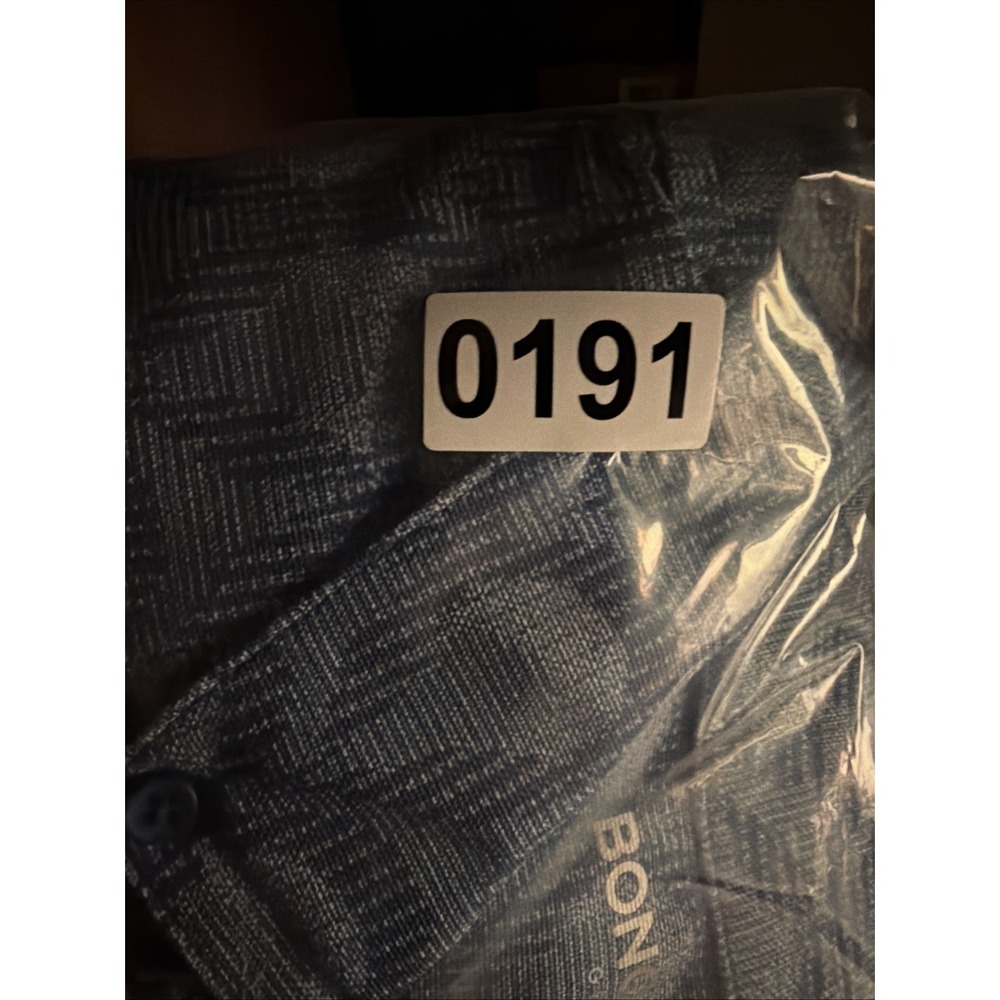 BONOBOS Men Polo Shirt XL Blue GOLF FLATIRON Standard Fit Jacquard Performance - Picture 12 of 12